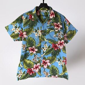 Princess Cruises XL Mens‎ Hawaiian Shirt Floral Tropical Blue Vacation Cruise